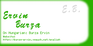ervin burza business card